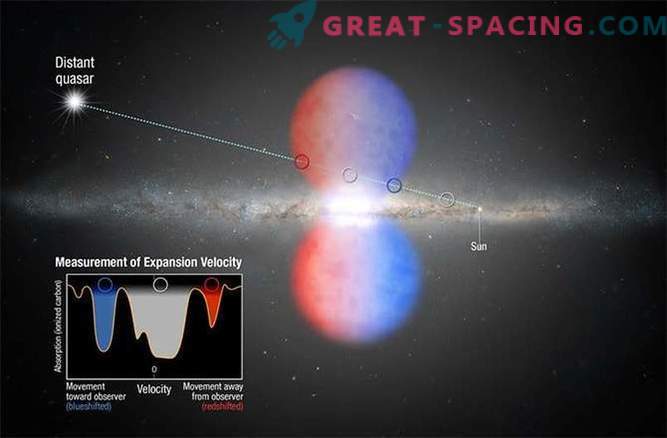 Paslaptinga burbulo galaktika, keliaujanti lūžio greičiu