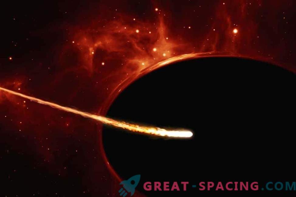 A fast-moving black hole kills a distant star